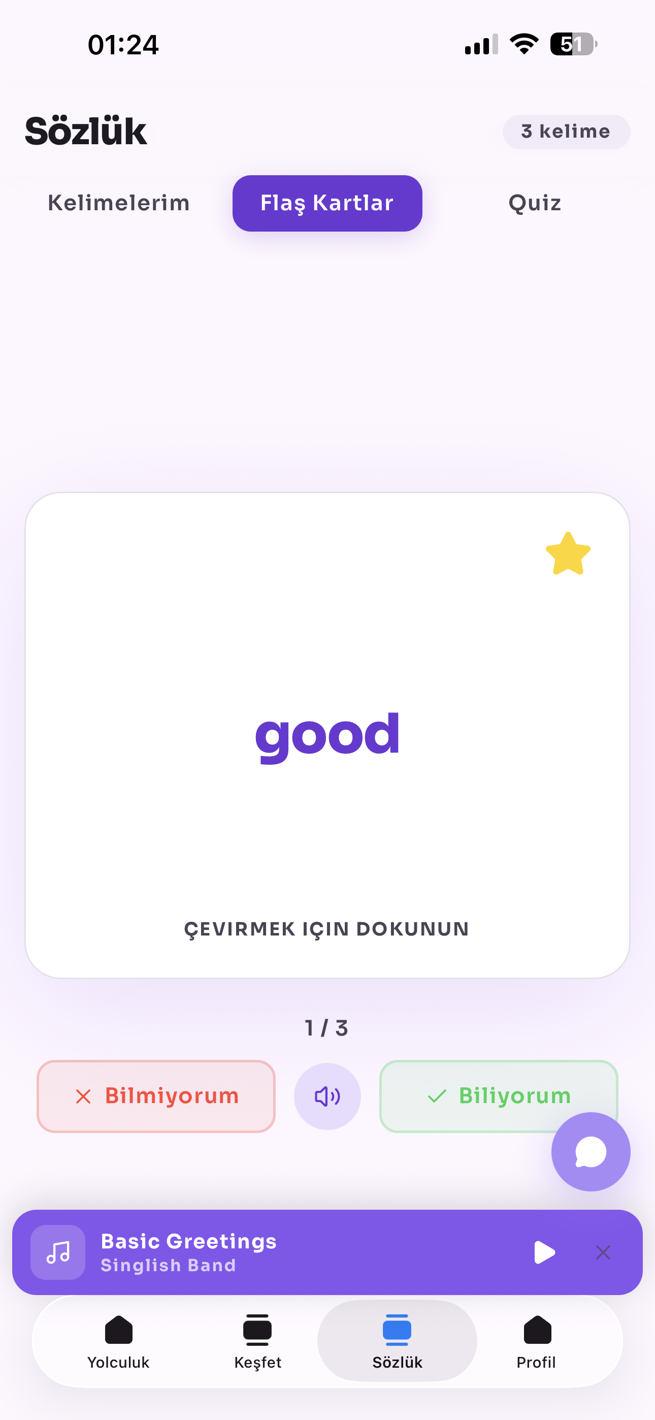 Singlish Flaş Kartlar ve Kelime Ezberleme